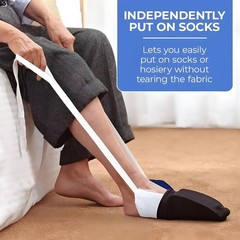 Sock Aid Device Featuring a Comfortable Handle, an Easy-To-Use Tool Designed for