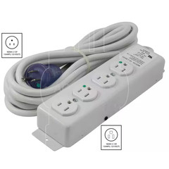 15FT 15A 14/3 Medical/Hospital Grade Power Strip with 4 Outlets