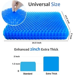 Gel Seat Cushion for Long Sitting, Extra Thick Gel Cushion for Wheelchair Sof…