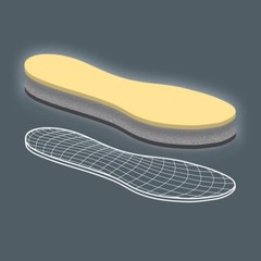Pedag Royal 102 comfort insole, sheepskin leather with odor filter, absorb shock