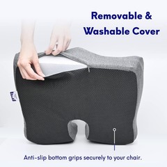 Cushion Lab Patented Pressure Relief Seat 18 W x 15.5 L x 4 H inches, Black