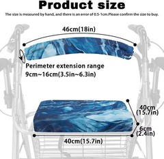 Rollator Walker Seat Covers for Seniors Deep Blue Marble Universal Rollator Walk