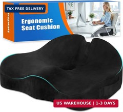Ergonomic Seat Cushion for Office Chair, Memory Foam Coccyx Cushion for Tailbone