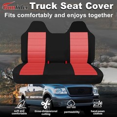Thickened Oxford Cloth Front Solid Bench Seat Covers with Molded Headrests fit f