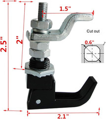 2PCS Black Powder Coated Lift and Turn Compression Latch, Adjustable Grip¡­