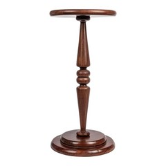 Creative Co-Op Bishop Pedestal Cocktail Side Table Dark Chestnut Ec1433