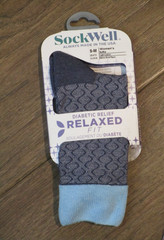 SOCKWELL WOMEN’S SOFTIE DIABETIC RELIEF RELAXED FIT SOCKS IN DENIM BLUE SIZE S-M