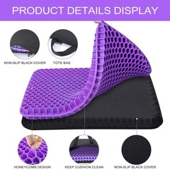 Gel Seat Cushion Set for Long Sitting Double Thick Office Desk Home Wheelchair