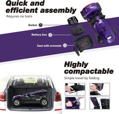 4 Wheels Mobility Scooter Electric Power Wheel Chair w/Adjustable Seat Handrail