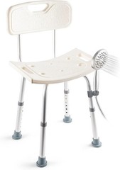 Shower Chair Adjustable Height 14.5×15.5 Aluminum Heavy Duty 350 lbs Safety B…
