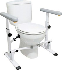 KMINA Toilet Safety Rails for Seniors (330 lbs), Frame with Arms Grab Bars White
