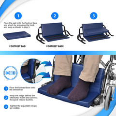 Wheelchair Foot Rest Extender Elevating Pad Leg Cushion Protector, 16 to 20 Inch