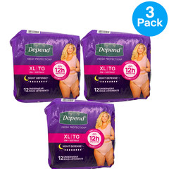 Depend Fresh Protection Night Defense Incontinence Underwear for Women XL 36 Cou