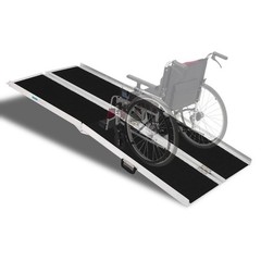 6ft Folding Aluminum Mobility Scooter Carrier Wheelchair Ramp 72″ x 28″ 600lbs