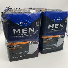 (4-PACK) NEW TENA Men’s Overnight Extra Dry Coverage Absorbent Guards- 64 COUNT