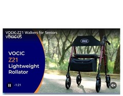 Z21 Rollator Walker with Seat Supports 350lb, 8″ Big Wheels for All Terrain