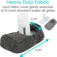 Walker Ski Glide Covers 4 PCS – Accessories for Folding Walkers – Heavy Duty Rem