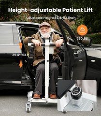 Electric Transfer Chair Adjustable Height Foldable Portable Durable 330lbs