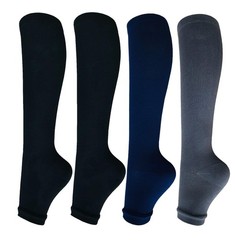 Open Toe Compression Socks for Women Men 15-20 Mmhg 4 Pairs Toeless Footless Soc