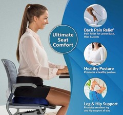 Gel Enhanced Memory Foam Seat Cushion Pillow Office Desk Chair Wheelchair |Black