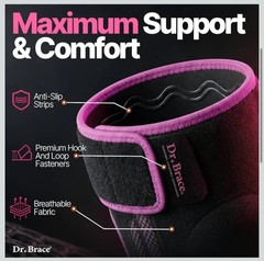 DR. BRACE Pro Knee Brace w/ Side Stabilizers & Patella Gel Pad – Size L – New!