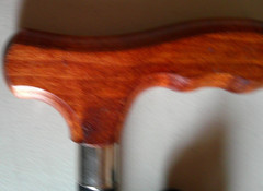 Vintage Wood Handle Folding Cane with carrying case