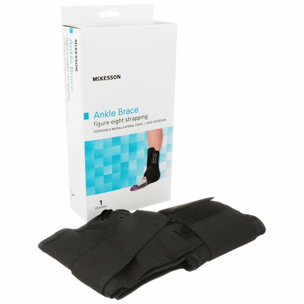 McKesson Black Ankle Brace Medium Lace-Up for the Foot 155-81-97045