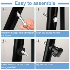 PEUTIER 2 Sets Rollator Walker Replacement Arm Adjustment Medium, Black