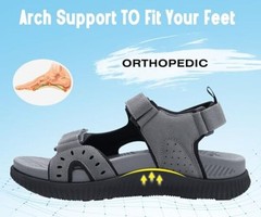 Mens Hiking Sandals With Arch Support Sport Recovery Athletic Walking 9 Grey