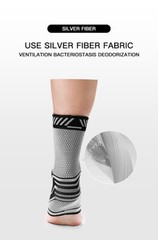 Copper Ankle Brace Compression Sleeve Support Socks Foot Fasciitis Pain Relief