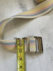 SkiL-Care Gait Belt 60″ Length Pastel Stripe 2″ Ivory yellow pink blue Stripe