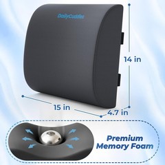 DailyCuddles Lumbar Support Pillow for Office Chair Back Support – Memory Foam