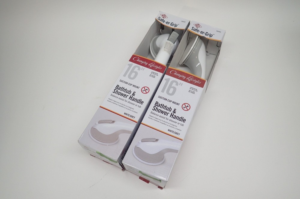 2PK Safe-er-Grip Changing Lifestyles Suction Cup Grab Bars Bathtub & Shower 16″