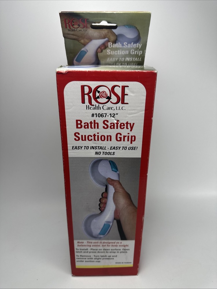 Rose Health Care 12” Bath Safety Suction Handle No tools installation Open Box