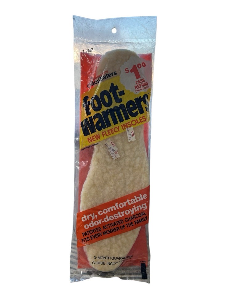 Odor Eaters Warm – Fleece Foot-Warmers Odor Destroying Winter Insoles Johnson’s