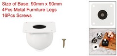 4 Pack Round Metal Furniture Legs for Dresser Sofa and Cabinet(2.36″ White)