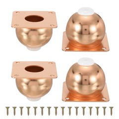 4 Pack Round Metal Furniture Legs for Dresser and Sofa(2.36″ Rose Gold)]