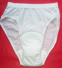 2 Pair Women’s Mint Stripe Size 7 / Medium Incontinence High Leg Panty Cotton