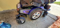 Merits Vector HD Power Wheelchair Blue/Black, 450 lbs, Joystick, Tilt In Space