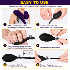 Inflatable Cervical Neck Traction Device Adjustable Neck Stretcher Pain Relief