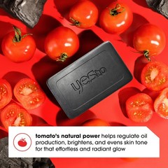 Yes To Tomatoes Charcoal Bar Soap Tomato Extracts Sunflower Seed Oil –