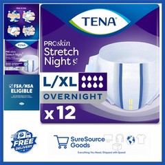 Large/Extra Large Tena ProSkin Overnight Adult Diapers for Women & Men 12 Count