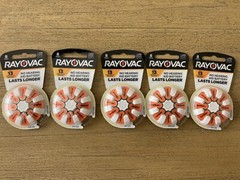 Lot Of 5 Rayovac Size 13 Hearing Aid Battery 8-Pack 40 Total Exp: 01-2026