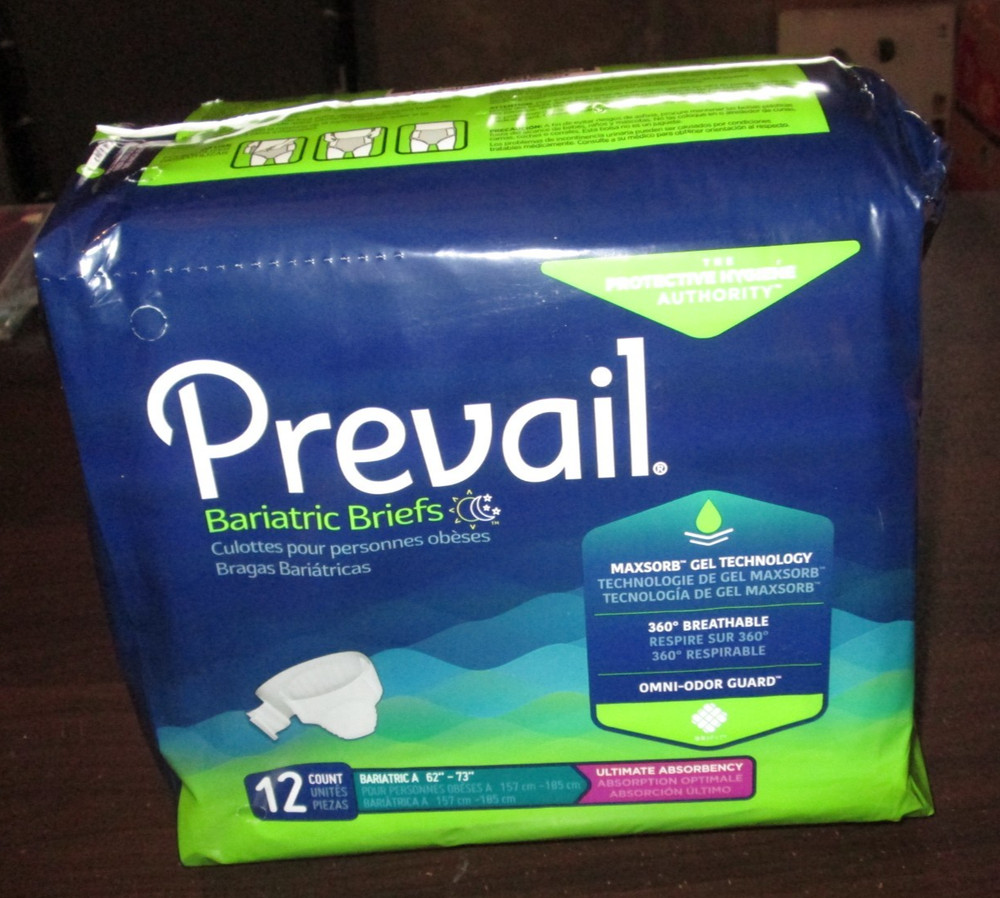 Prevail Bariatric A Incontinence Brief Bariatric Ultimate 12 Count 62″-73″