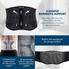 Strong Self-Heating Fit Lower Back Brace – Advanced Composite Fiber Support B…