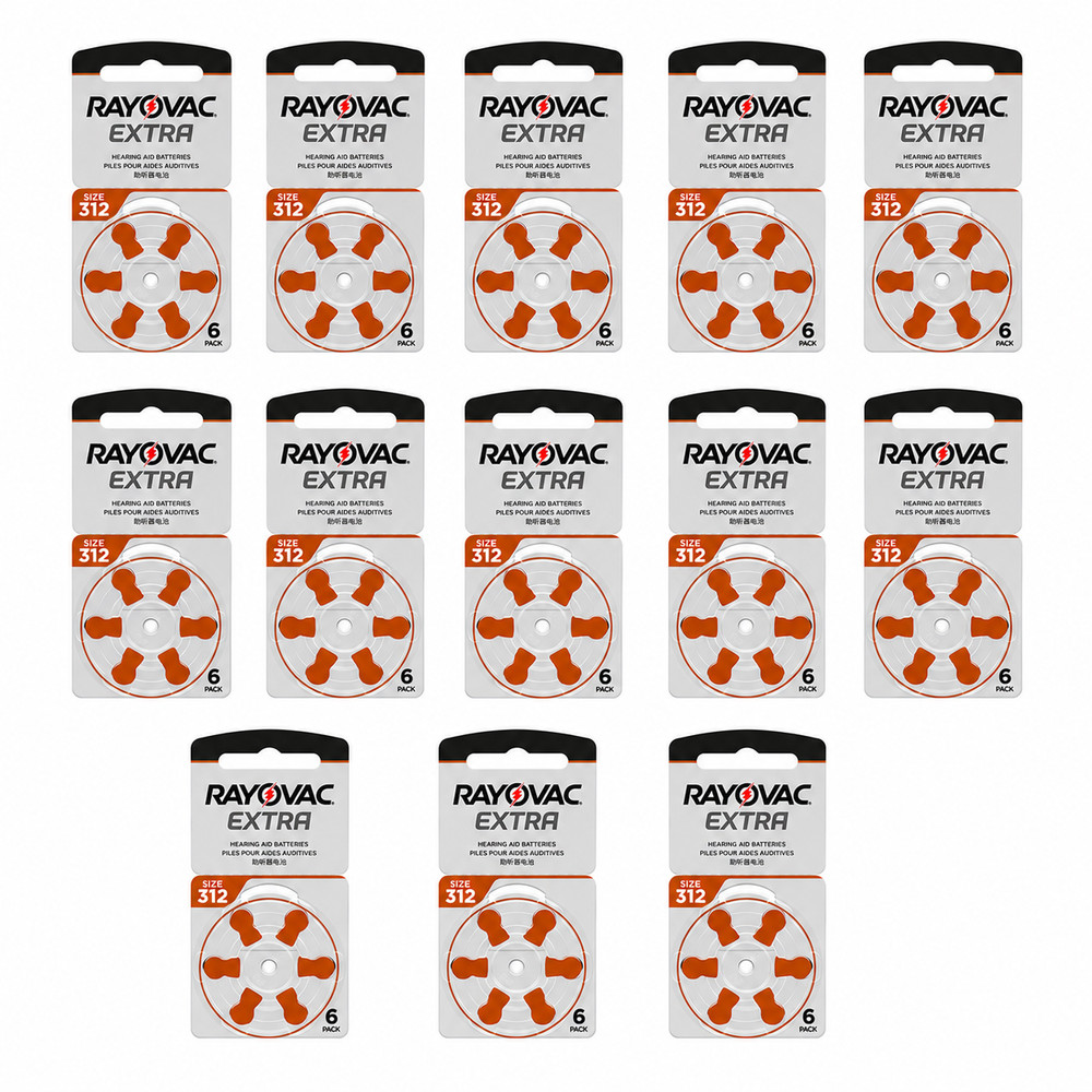Rayovac 312 PR41 Hearing Aid Batteries 78x Zinc Air Coin Cell 1.45V