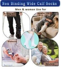 Aisesine Medical Boot Sock for Walking One Size, White-2 Pairs