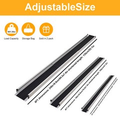 2 Pack Telescopic Aluminum Alloy Wheelchair Ramp 4/6/8 Ft Mobility Ramp 660 Lbs