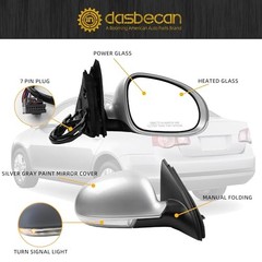 Passenger Side Mirror Compatible with 2005-2010 VW Jetta Right Silver Gray