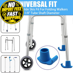 ZHUOKECE 4 Pcs Walker Glide Skis, Universal Fit ski 4 Pack, Blue